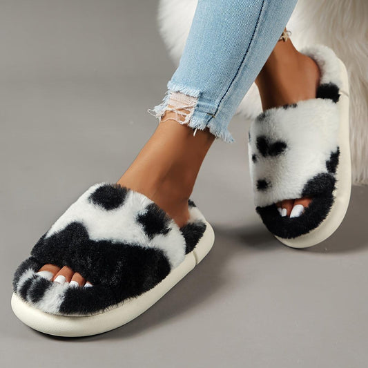 Aurora | Fluffy open-toe slippers - FACCE. Amsterdam