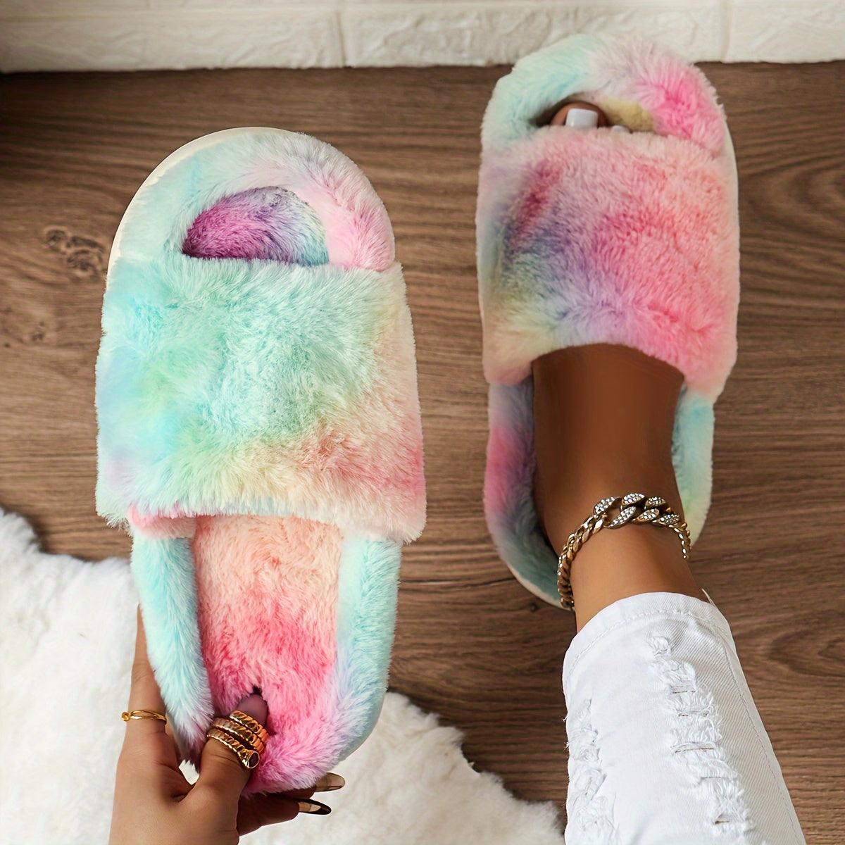 Aurora | Fluffy open-toe slippers - FACCE. Amsterdam