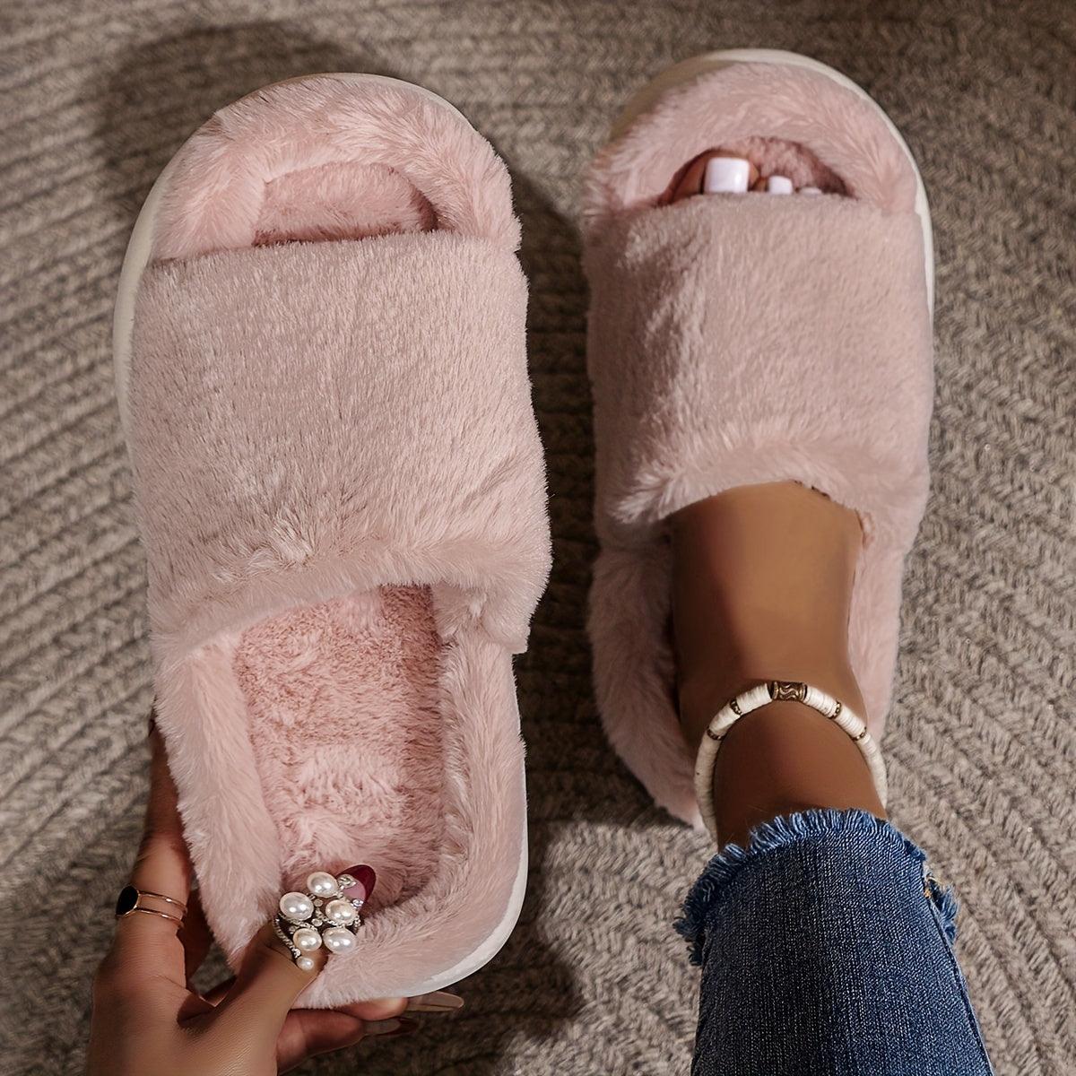 Aurora | Fluffy open-toe slippers - FACCE. Amsterdam