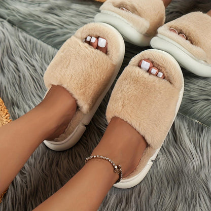 Aurora | Fluffy open-toe slippers - FACCE. Amsterdam